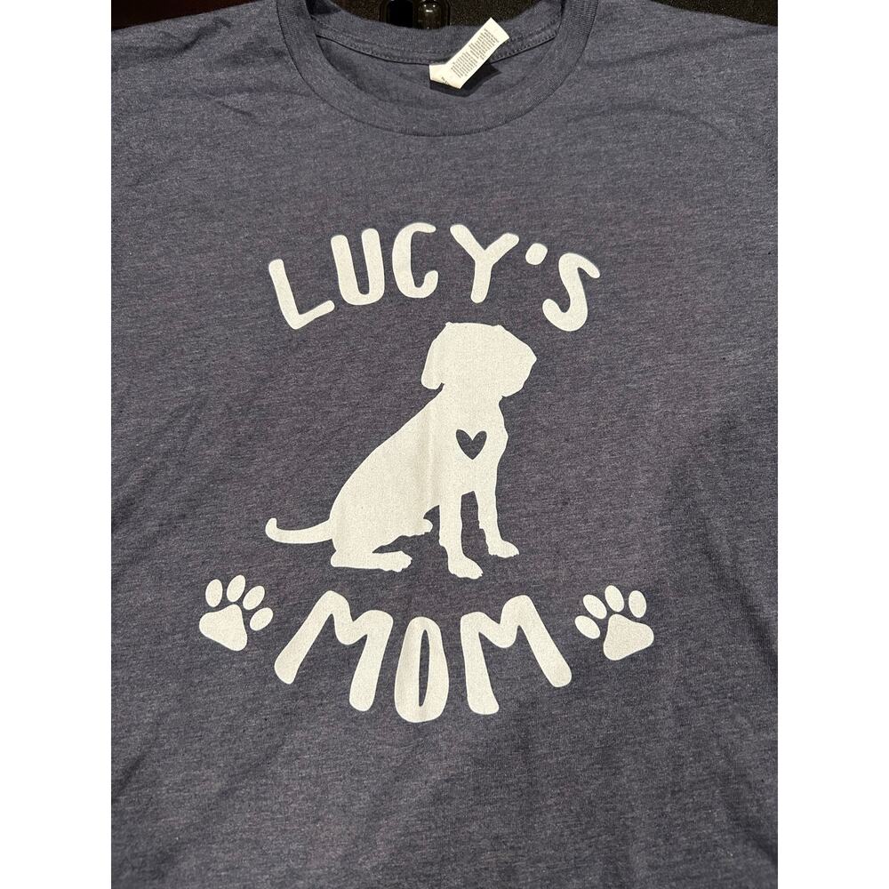 CANVA "Lucy's Mom" New Blue Gray Short Sleeve Graphic Tee Size L